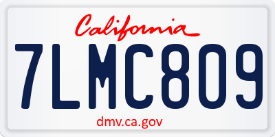 CA license plate 7LMC809