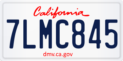 CA license plate 7LMC845