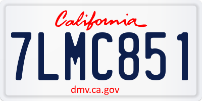 CA license plate 7LMC851