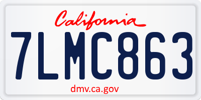 CA license plate 7LMC863