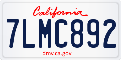 CA license plate 7LMC892