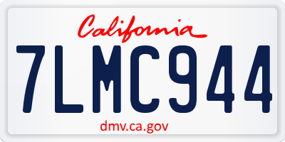 CA license plate 7LMC944
