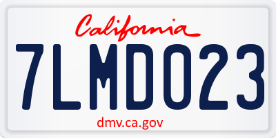 CA license plate 7LMD023
