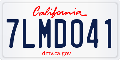 CA license plate 7LMD041