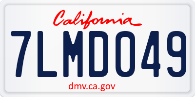 CA license plate 7LMD049
