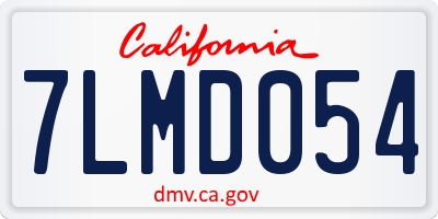 CA license plate 7LMD054