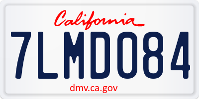 CA license plate 7LMD084