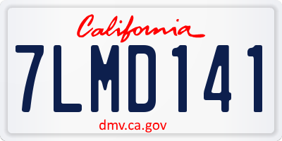 CA license plate 7LMD141
