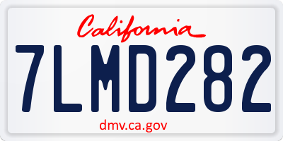 CA license plate 7LMD282