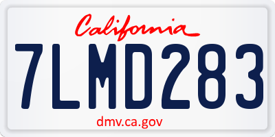 CA license plate 7LMD283