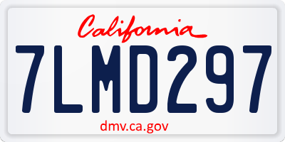 CA license plate 7LMD297