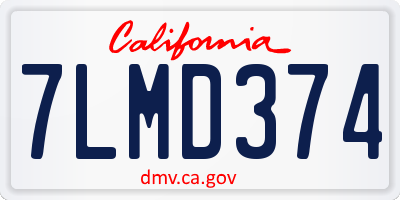 CA license plate 7LMD374