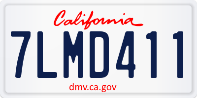 CA license plate 7LMD411