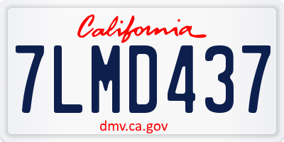 CA license plate 7LMD437
