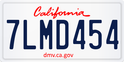 CA license plate 7LMD454