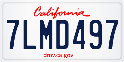 CA license plate 7LMD497