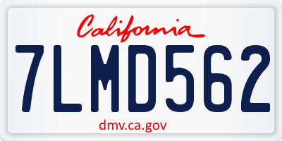 CA license plate 7LMD562