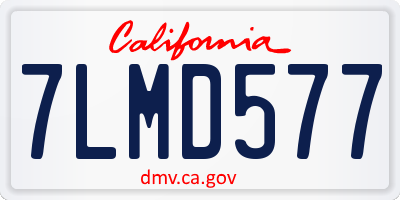 CA license plate 7LMD577