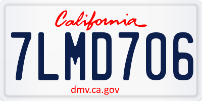 CA license plate 7LMD706