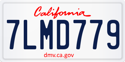 CA license plate 7LMD779