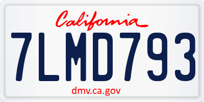 CA license plate 7LMD793