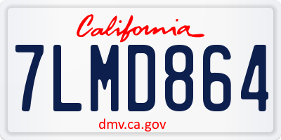 CA license plate 7LMD864