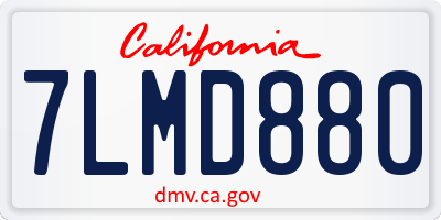 CA license plate 7LMD880