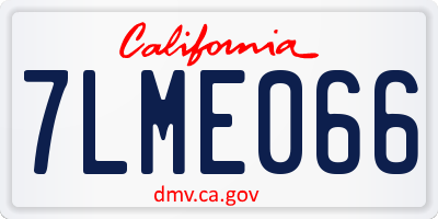 CA license plate 7LME066