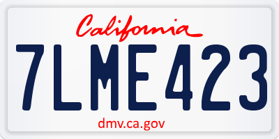 CA license plate 7LME423