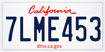 CA license plate 7LME453