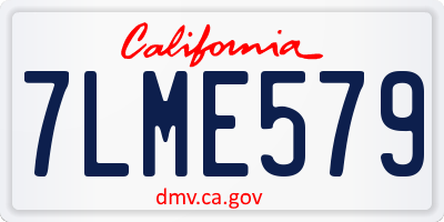 CA license plate 7LME579