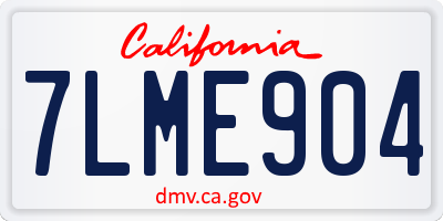 CA license plate 7LME904