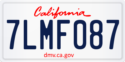 CA license plate 7LMF087