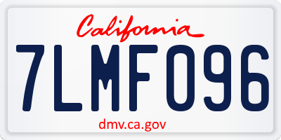 CA license plate 7LMF096