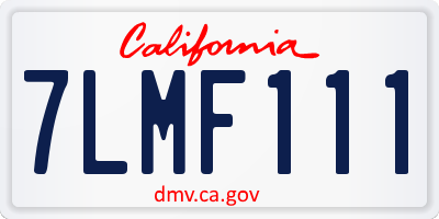 CA license plate 7LMF111