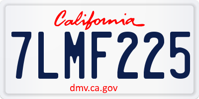 CA license plate 7LMF225