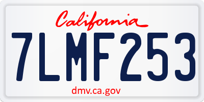 CA license plate 7LMF253