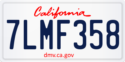 CA license plate 7LMF358