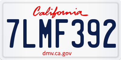 CA license plate 7LMF392