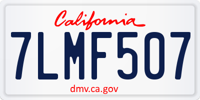 CA license plate 7LMF507