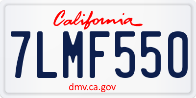 CA license plate 7LMF550