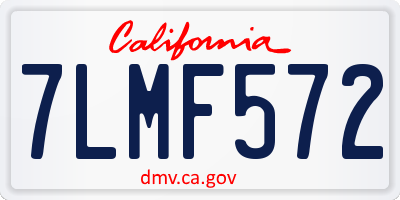 CA license plate 7LMF572