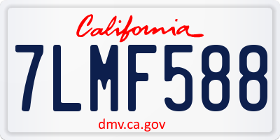 CA license plate 7LMF588