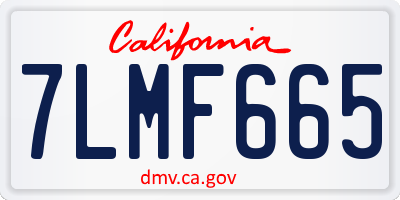CA license plate 7LMF665