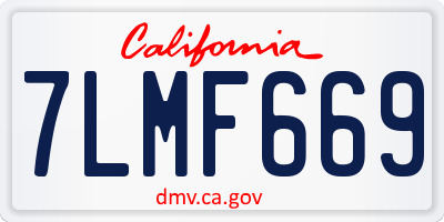 CA license plate 7LMF669