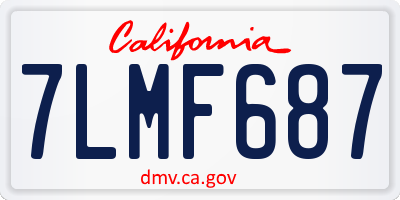 CA license plate 7LMF687
