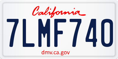 CA license plate 7LMF740