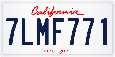 CA license plate 7LMF771