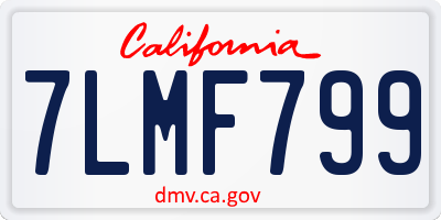 CA license plate 7LMF799