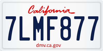 CA license plate 7LMF877